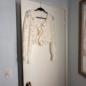 Le Lis Cream Lace Blouse